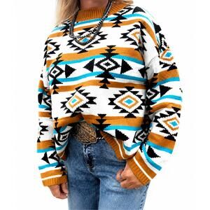 Savanna Jane Southwestern Aztec Sweater Medium Western Boutique